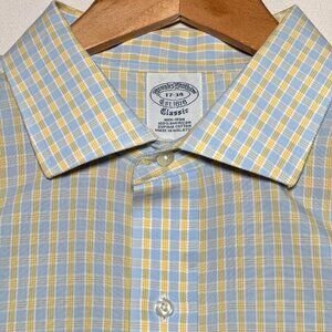 Brooks Brothers Classic 17–34 Non-Iron Supima Cotton Plaid Dress Shirt